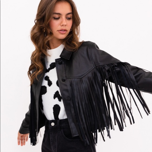 *JUST IN* Tailgate Faux Leather Black Jacket - Picture 4 of 6